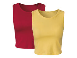 Топ кроп в рубчик набір 2 шт. для жінки Esmara LYCRA 442561-1 Різнобарвний