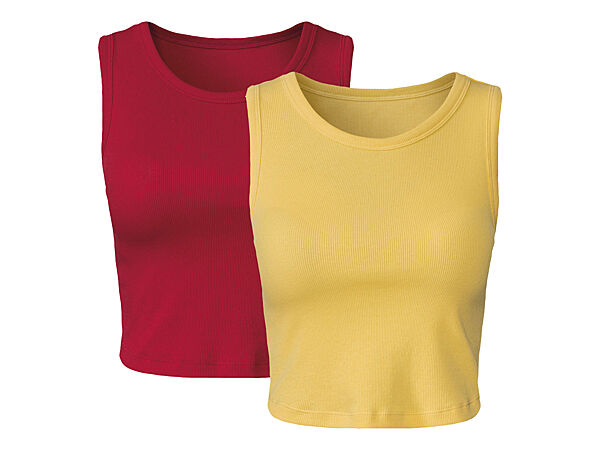 Топ кроп в рубчик набір 2 шт. для жінки Esmara LYCRA 442561-1 Різнобарвний