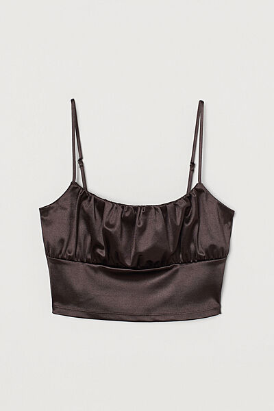 Топ з драпіруванням для жінки H&M Divided 0926673-001 коричневий