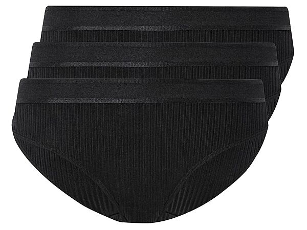 Трусики-сліп набір 3 шт. в рубчик для жінки Esmara LYCRA 457289 чорний