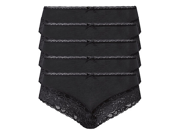 Трусики-хіпстери набір 5 шт. бавовняні мереживні для жінки Esmara LYCRA 362806/1 чорний