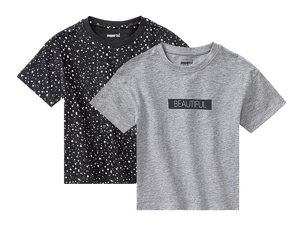 Футболка набір 2 шт. бавовняні для дівчинки Pepperts LIDL 387235 Різнобарвний