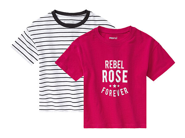 Футболка набір 2 шт. бавовняні для дівчинки Pepperts LIDL 387235-1 Різнобарвний