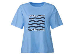 Футболка бавовняна з принтом для жінки Esmara LIDL 434926 блакитний