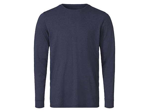 Футболка-лонгслів прямого крою для чоловіка Livergy Lenzing 427858 темно-синій