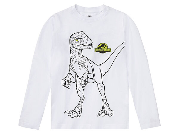 Футболка-лонгслів бавовняна з принтом для хлопчика Disney Jurassic World 373906 білий