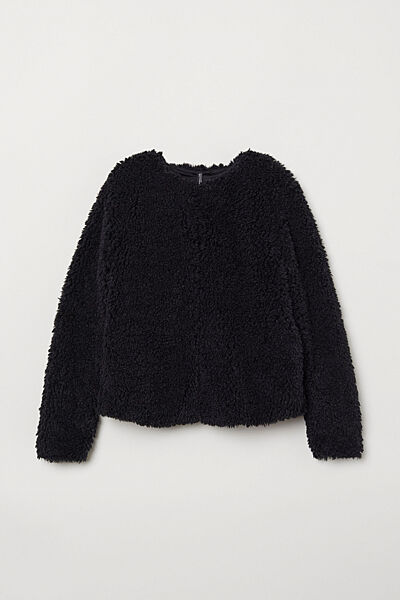 Куртка демісезонна зі штучного хутра для жінки H&M Divided 0663176-005 чорний