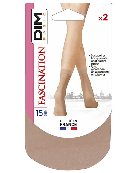 Шкарпетки капронові набір 2 шт. для жінки DIM D04RH бежевий