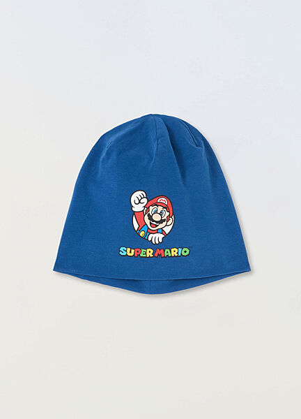 Шапка бавовняна подвійна для хлопчика OVS Super Mario 166748 синій