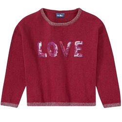 Джемпер з паєтками для дівчинки Lupilu LIDL 382073 бордовий