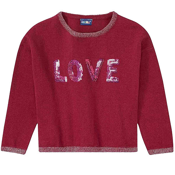Джемпер з паєтками для дівчинки Lupilu LIDL 382073 бордовий
