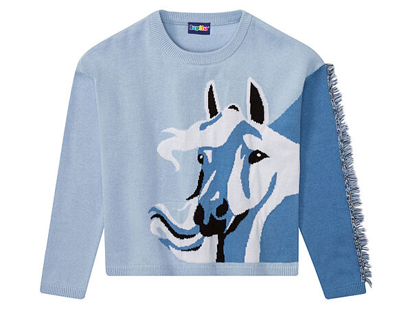 Джемпер бавовняний в´язаний для дівчинки Lupilu LIDL 397541 блакитний