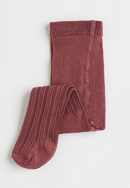 Колготки трикотаж із плетеним візерунком для дівчинки H&M 1081653-001 бордовий