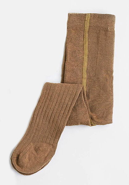 Колготки бавовняні в рубчик для дівчинки H&M 1081651-001 коричневий
