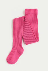 Колготки трикотаж бавовняні в рубчик для дівчинки H&M 0291333-039 рожевий