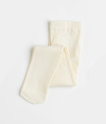 Колготки трикотаж бавовняні однотонні для дівчинки H&M 0738859034 молочний