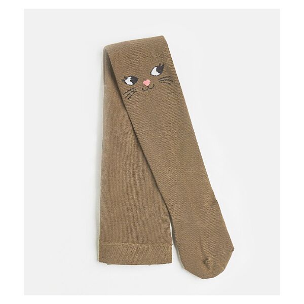 Колготки трикотаж бавовняні з принтом для дівчинки H&M 0619739-057 коричневий