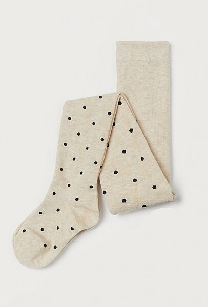 Колготки бавовняні з принтом для дівчинки H&M 0619739-097 молочний