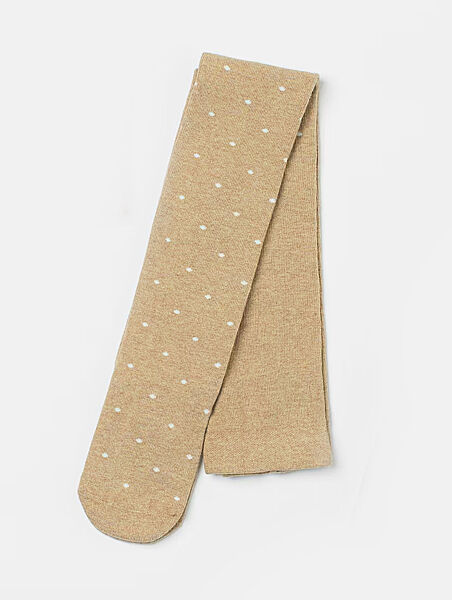 Колготки бавовняні з принтом для дівчинки H&M 0665542-027 бежевий