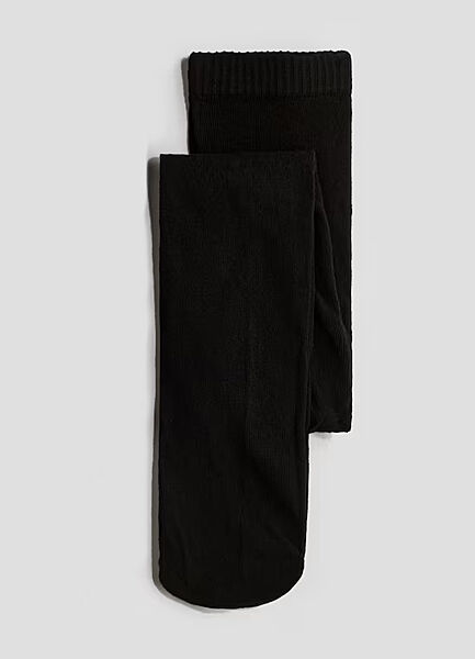 Колготки трикотаж бавовняні однотонні для дівчинки H&M 0293433-002 чорний