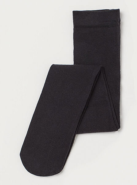 Колготки трикотаж трикотаж бавовняні однотонні для дівчинки H&M 0293433055 чорний