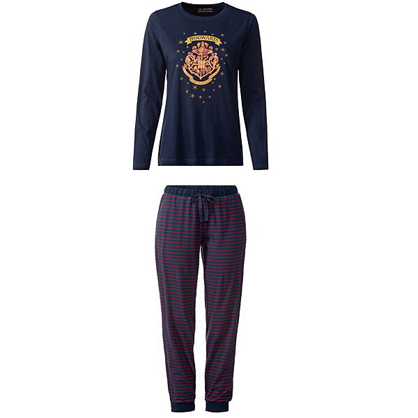 Піжама лонгслів і штани для жінки Disney Harry Potter 390434 темно-синій