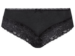 Трусики-хіпстери бавовняні з мереживом для жінки Esmara LYCRA 362806 чорний