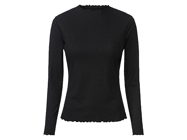 Футболка-лонгслів в рубчик для жінки Esmara LIDL 437378 чорний