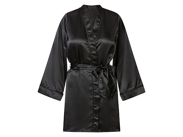 Халат атласний для жінки Esmara Dope Dyed 435606 чорний