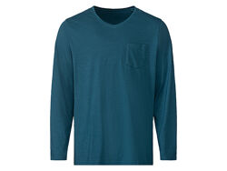 Піжамна футболка з довгими рукавами з карманом для чоловіка Livergy LIDL 436231 бірюза