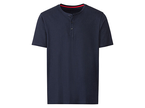 Піжамна футболка з планкою на гудзиках для чоловіка Livergy LIDL 449268 темно-синій