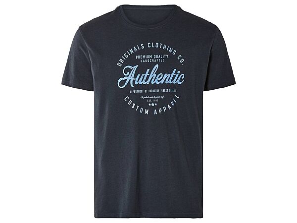 Футболка бавовняна з принтом для чоловіка Livergy LIDL 450294 темно-синій