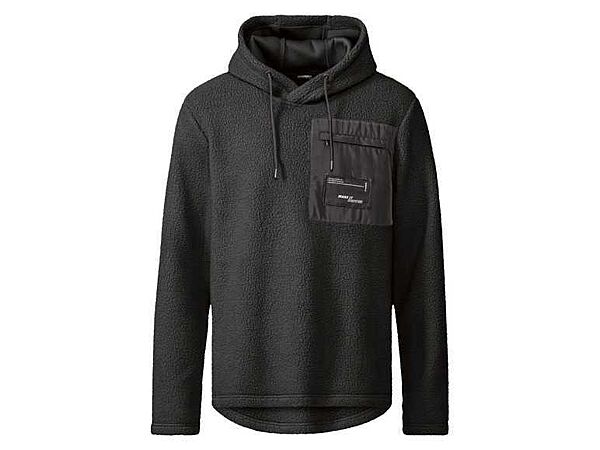 Худі зі штучної овчини sherpa шерпа-флис для чоловіка Livergy LIDL 405205 чорний