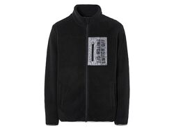 Куртка демісезонна зі штучної овчини sherpa шерпа-флис для чоловіка Livergy Ecoprint 457126 чорний