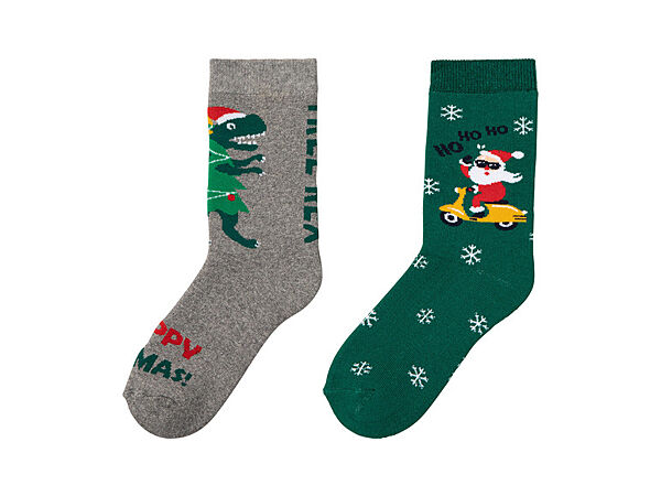 Термо-шкарпетки 2 пари махра для хлопчика Pepperts Санта 424426 Різнобарвний