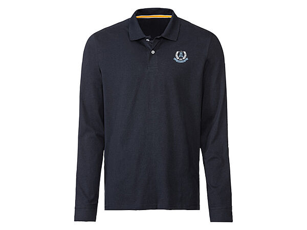 Футболка поло з довгими рукавами бавовняний для чоловіка Livergy LIDL 435715 темно-синій