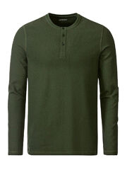 Футболка-лонгслів з планкою на гудзиках для чоловіка Livergy LIDL 392187 хакі