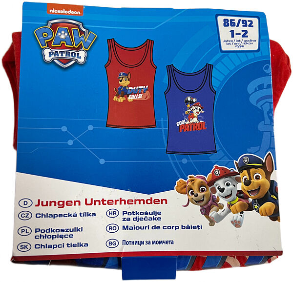 Майка натільна набір 2 шт. для хлопчика Nickelodeon Щенячий патруль 404007312 Різнобарвний
