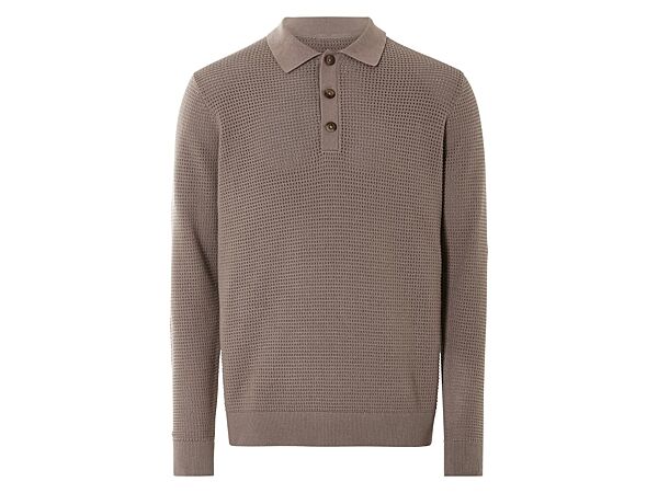 Футболка поло з довгими рукавами бавовняний в&acuteязаний для чоловіка Livergy LIDL 464313 коричневий