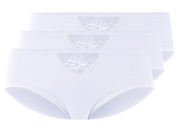 Трусики-сліп набір 3 шт. бавовняні для жінки Esmara LIDL 464399 білий