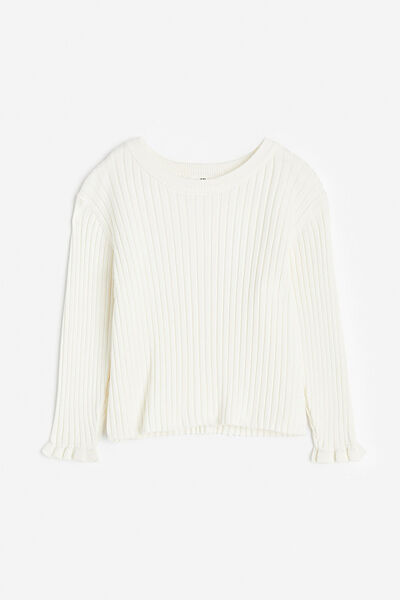 Джемпер рубчастої в&acuteязки для дівчинки H&M Livaeco 1196719-008 білий