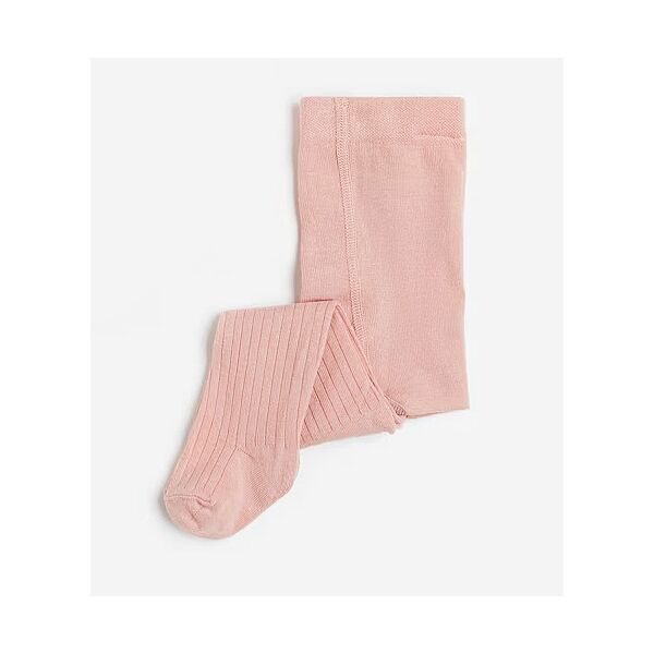 Колготки трикотаж бавовняні в рубчик для дівчинки H&M 1081651-013-1 рожевий