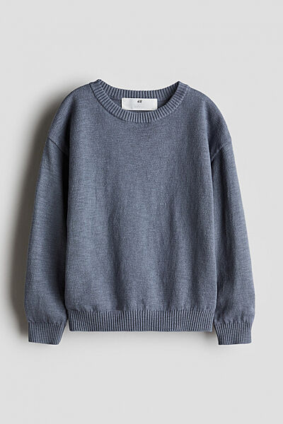Джемпер бавовняний в&acuteязаний для хлопчика H&M Loose fit 1264734-005 сірий