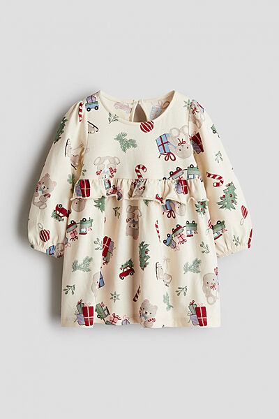 Сукня з довгими рукавами для дівчинки H&M Regular fit 1261183-001 Різнобарвний