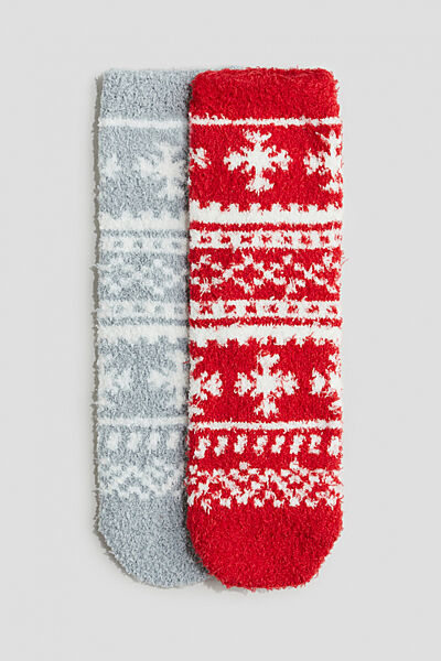 Шкарпетки набір 2 пари із шенілу для дівчинки H&M Chenille 1254894-001 Різнобарвний