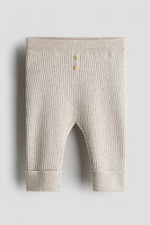 Штани бавовняні в рубчик для хлопчика H&M Regular fit 1239690-001 бежевий