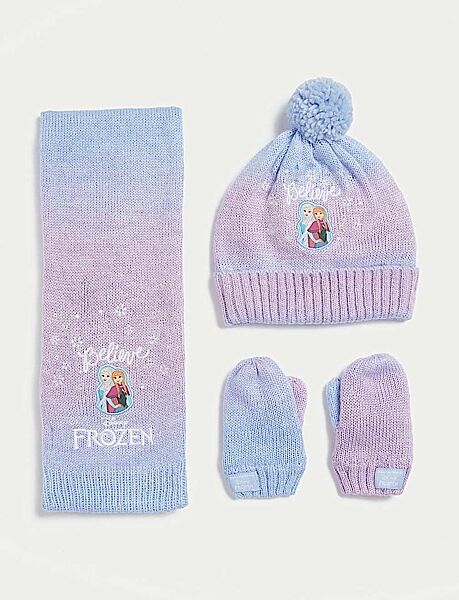 Комплект шапка  шарф і перчатки для дівчинки Marks & Spencer Frozen 3037Y бузковий