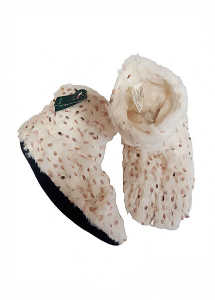 Хатні капці зі штучного хутра з паєтками для жінки Ardene Memory foam 9B-FW00025 молочний