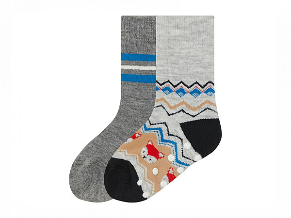 Шкарпетки набір 2 пари махра для хлопчика Lupilu LYCRA 474614 сірий