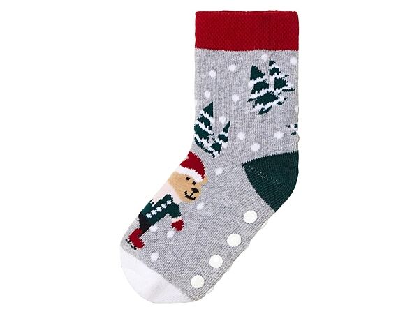 Термо-шкарпетки махрові з силіконовими вставками для хлопчика Lupilu LYCRA 457213 сірий